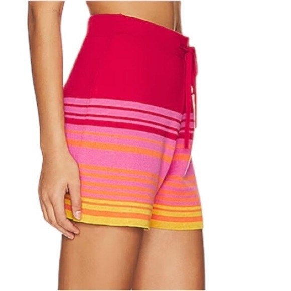 Monrow Sunset Sweater Easy Shorts Colorful Knit Drawstring Waist Size Small - Picture 6 of 8